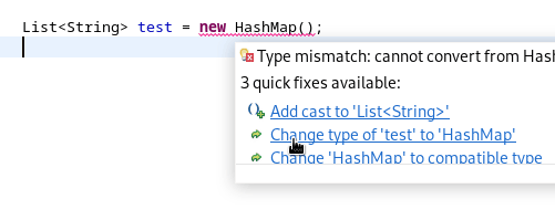 Example of linked proposal in Eclipse